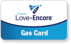 Subaru Love Encore gas card image with Subaru Love-Encore logo.